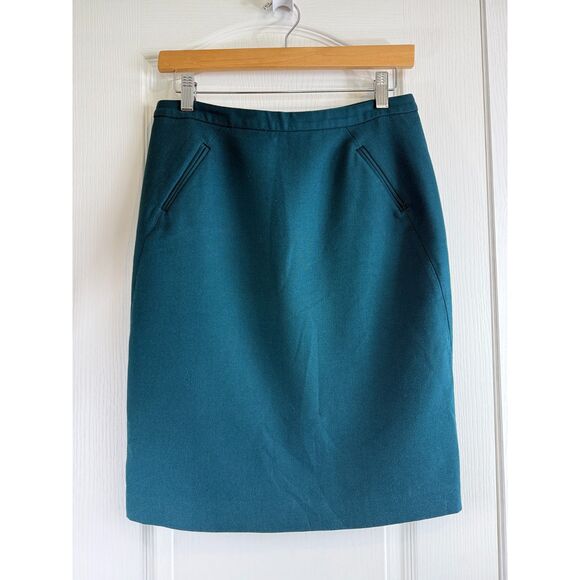 LOFT Dresses & Skirts - Ann Taylor LOFT Women's Teal Green Pencil Skirt Polyester Rayon Cotton Size 2